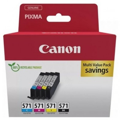 CANON Multipack CLI571 CMYK Ecopack 4 cartuchos Blister carton