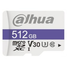 DAHUA MICROSD 512GB MICROSD CARD, READ SPEED UP TO 100 MB/S, WRITE SPEED UP TO 80 MB/S, SPEED CLASS C10, U3, V30, TBW 70TB (DHI-TF-C100/512GB) (Espera 4 dias)