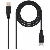 Nanocable Cable USB 2.0, tipo A/M-A/H, Negro, 3m