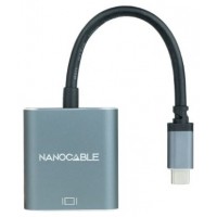 CONVERSOR USB-C A VGA ALUMINIO GRIS 10 CM NANOCABLE