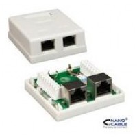 ROSETA DE SUPERFICIE PARA RJ45 CAT.5E FTP 2 TOMAS