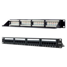 PANEL DE PARCHEO 24 PUERTOS CAT.6A UTP 19 1U NEGRO