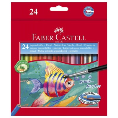 ESTUCHE 24 LÁPICES ESCOLARES ACUARELABLES HT-120224 FABER CASTELL 114425 (Espera 4 dias)