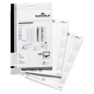 Durable Etiquetas Badgemaker&reg; para portanombres 40 x 75 mm (Espera 4 dias)