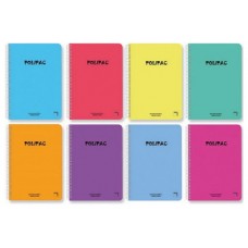 CUADERNO SERIE POLIPAC TAPA POLIPROPILENO FOLIO (215X310MM.) 80 HOJAS CUADRÍCULA 4X4 8 COLORES SURTIDOS PACSA 16952 (MIN5) (Espera 4 dias)