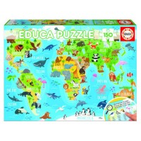 PUZZLE 150 MAPAMUNDI ANIMALES DE 6-8 AÑOS EDUCA BORRAS 18115 (Espera 4 dias)