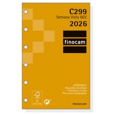 RECAMBIO ANUAL 2026 C299 CLASSIC602 73X114MM SEMANA VISTA HORIZONTAL FINOCAM 201240026 (Espera 4 dias)