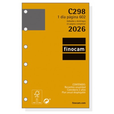 RECAMBIO ANUAL 2026 C298 CLASSIC602 73X114MM DIA PAGINA FINOCAM 201310026 (Espera 4 dias)
