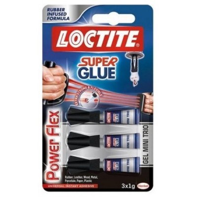 ADHESIVO INSTANTANEO SUPER GLUE-3X1GR. MONODOSIS POWER GEL LOCTITE 2640066 (MIN12) (Espera 4 dias)