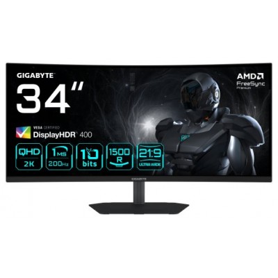 GIGABYTE G34WQC2 Monitor Gaming Curvo 34” WQHD - 3440 x 1440, 1500R, 200Hz, 1ms, 450 cd/m², AMD FreeSync Premium, DisplayHDR 400, HDMI 2.0, Displayport 1.4 (Espera 4 dias) GIGABYTE G34WQC2 Monitor Gaming Curvo 34” WQHD - 3440 x 1440, 1500R, 200Hz, 1ms, 450 cd/m², AMD FreeSync Premium, DisplayHDR 400, HDMI 2.0, Displayport 1.4 (Espera 4 dias)