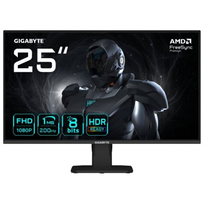 GIGABYTE GS25F2 Monitor Gaming 25" FHD - 1920 x 1080, 200Hz, 1ms, 300 cd/m², Display HDR 10, HDMI 2.0, DisplayPort 1.4 (Espera 4 dias)