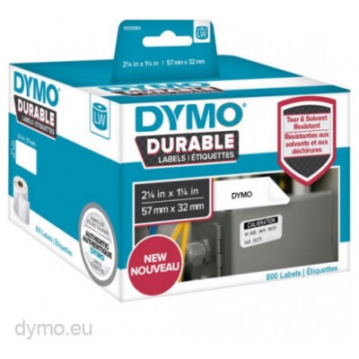 DYMO Etiqueta LW DURABLE 2-1/4" X 1-1/4" (57MM X 32MM) Papel blanco