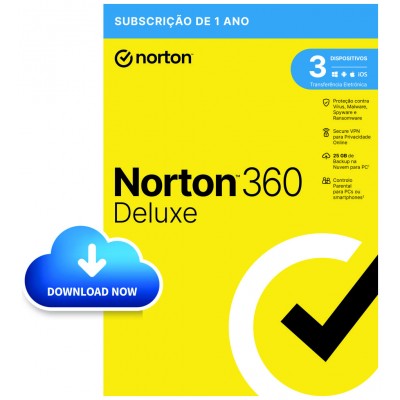 NORTON 360 DELUXE 25GB 1 USER 3 DEVICE 1YEAR PORTUGUES