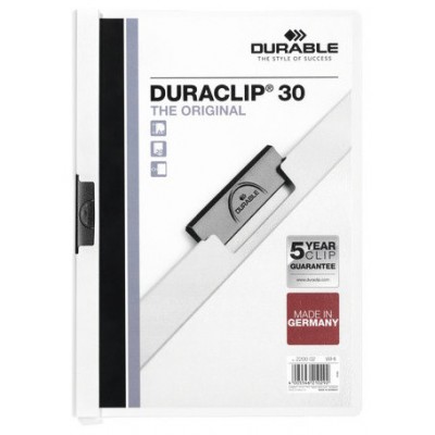 DOSSIER CON CLIP 30 H A4 BLANCO DURABLE 2200-02 (MIN25) (Espera 4 dias)