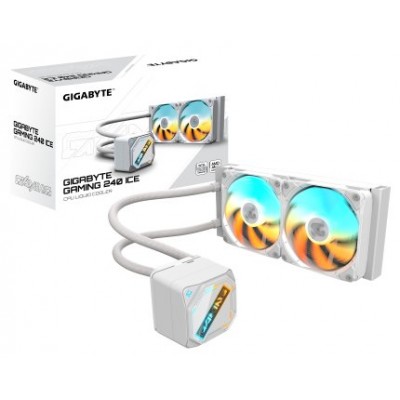 GIGABYTE GAMING 240 ICE Refrigeración Líquida para CPU - 2x120mm Ventiladores ARGB, mecanismo de enclavamiento deslizante, DAISY-CHAIN, Compatible con Intel LGA 1851 y AMD AM5 (Espera 4 dias)