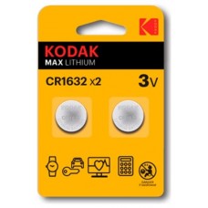 PILAS CR1632 KODAK BOTON LITIO 3V PACK 2 UNIDADES