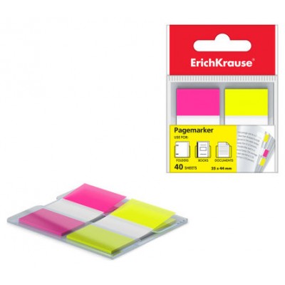 BLISTER 40 MARCAPAGINAS NEON 25X44MM 2 COLORES AMARILLO/ROSA ERICH KRAUSE 31181 (Espera 4 dias)