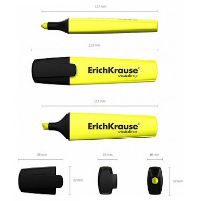 FLUORESCENTE VISIOLINE V-12, COLOR: AMARILLO ERICH KRAUSE 32496 (MIN10) (Espera 4 dias)