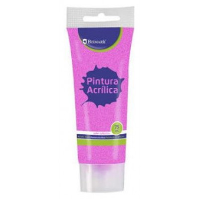 BOTE PINTURA ACRILICA 75 ML ROSA CON GLITTER BISMARK 328671 (Espera 4 dias)