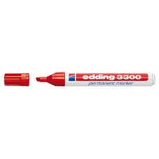 MARCADOR PERMANENTE PUNTA BISELADA 1-5MM 3300 ROJO EDDING 3300-02 (MIN10) (Espera 4 dias)