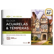 CUADERNO DE DIBUJO A3+. 10 HJ.300GRMS GOLDEN BISMARK 331268 (Espera 4 dias)