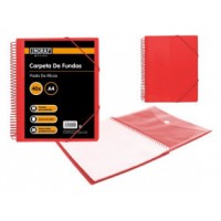 CARPETA ESPIRAL 40 FUNDAS CON SOBRE A4 ROJO POLIPROPILENO INGRAF 332495 (MIN6) (Espera 4 dias)
