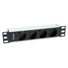REGLETA ALIMENTACION ALUMINIO RACK 10" 1U 4 TOMAS