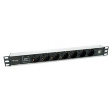 REGLETA ALIMENTACION ALUMINIO RACK 19" 1U 7 TOMAS