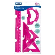 MILAN KIT DE 4 REGLAS FLEX&RESISTANT ROSA TRANSLUCIDO