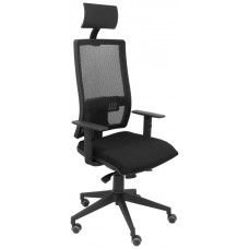 PIQUERAS Y CRESPO Silla Horna traslack bali negro brazos 1D con cabecero fijo