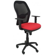 PIQUERAS Y CRESPO Silla Jorquera malla negra asiento bali rojo
