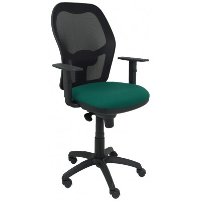 PIQUERAS Y CRESPO Silla Jorquera malla negra asiento bali verde botella