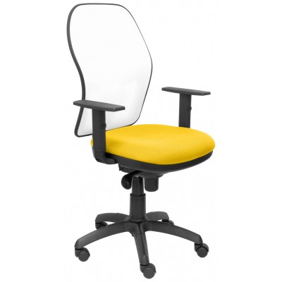 PIQUERAS Y CRESPO Silla Jorquera malla blanca asiento bali amarillo