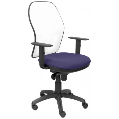 PIQUERAS Y CRESPO Silla Jorquera malla blanca asiento bali azul claro