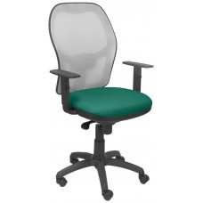 PIQUERAS Y CRESPO Silla Jorquera malla gris asiento bali verde esmeralda