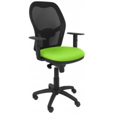 PIQUERAS Y CRESPO Silla Jorquera malla negro asiento verde pistacho