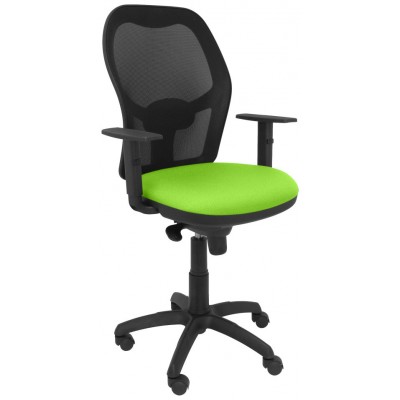 PIQUERAS Y CRESPO Silla Jorquera malla negro asiento verde pistacho