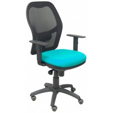 PIQUERAS Y CRESPO Silla Jorquera malla negra asiento bali turquesa