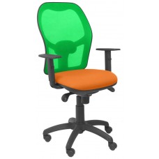 PIQUERAS Y CRESPO Silla Jorquera malla verde asiento bali naranja