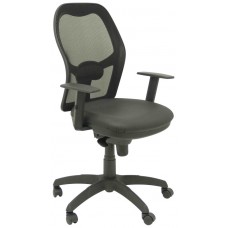 PIQUERAS Y CRESPO Silla Jorquera malla negra asiento similpiel negro