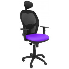 PIQUERAS Y CRESPO Silla Jorquera malla negra asiento bali lila con cabecero fijo