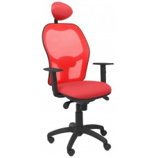 PIQUERAS Y CRESPO Silla Jorquera malla roja asiento bali rojo con cabecero fijo