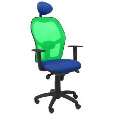 PIQUERAS Y CRESPO Silla Jorquera malla verde asiento bali azul con cabecero fijo