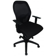 PIQUERAS Y CRESPO Silla Jorquera malla negra asiento bali negro con traslack