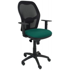 PIQUERAS Y CRESPO Silla Jorquera malla negra asiento bali verde esmeralda