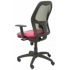 PIQUERAS Y CRESPO Silla Jorquera malla negra asiento similpiel rosa