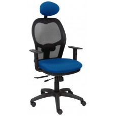 PIQUERAS Y CRESPO Silla Jorquera traslack malla negra asiento bali azul brazos regulables y cabecero