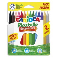 CAJA 12+2 PLASTICERA COLORES SURTIDOS PLASTELLO CARIOCA 42714 (Espera 4 dias)
