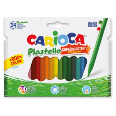 CAJA 24 PLASTICERAS COLORES SURTIDOS CARIOCA 42880 (Espera 4 dias)