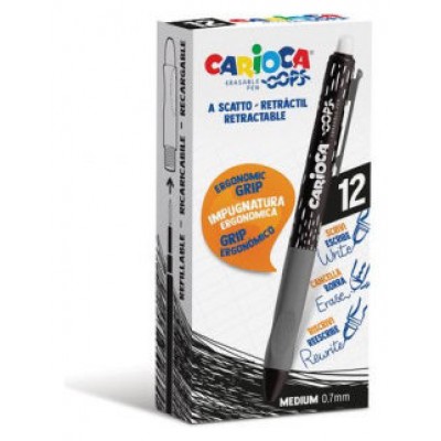 CAJA 12 BOLIGRAFOS OOPS CLIP NEGRO CARIOCA 43043/01 (Espera 4 dias)